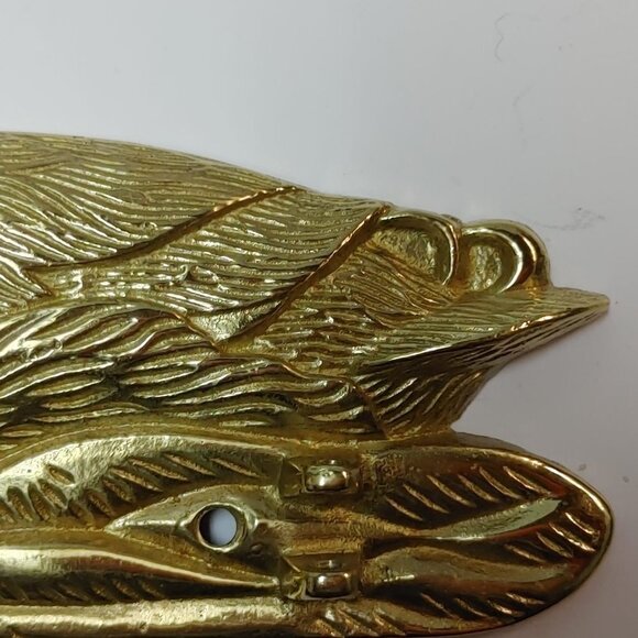 Duck Mallard Wall Mount Key Solid Brass Hanger Rack FARM HOUSE DECOR - Picture 5 of 7